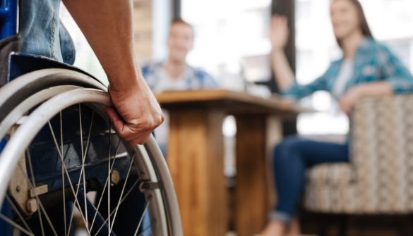 Confident handicapped man meeting his friends TPD claims